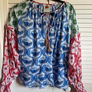 FARM Rio Multicolor Tropical Print Blouse